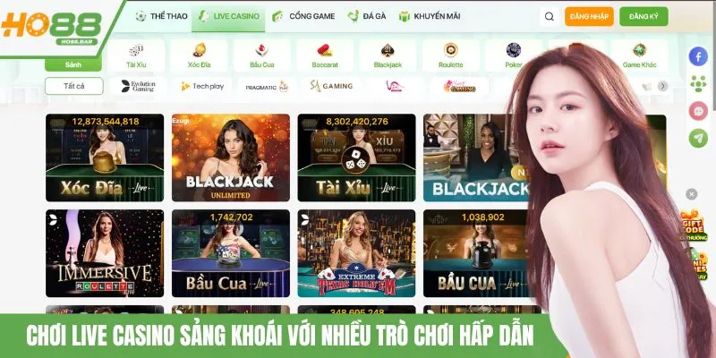 Chơi live casino sảng khoái với nhiều trò chơi hấp dẫn